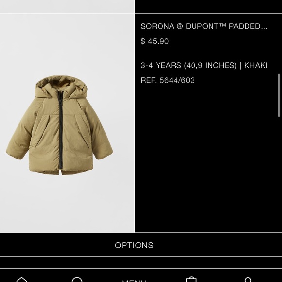Zara puffer coat for toddler boy - Picture 2 of 2